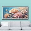 Mẫu tranh treo tường hoa mẫu đơn đẹp vẽ 3D với gam màu tươi sáng trang nhã