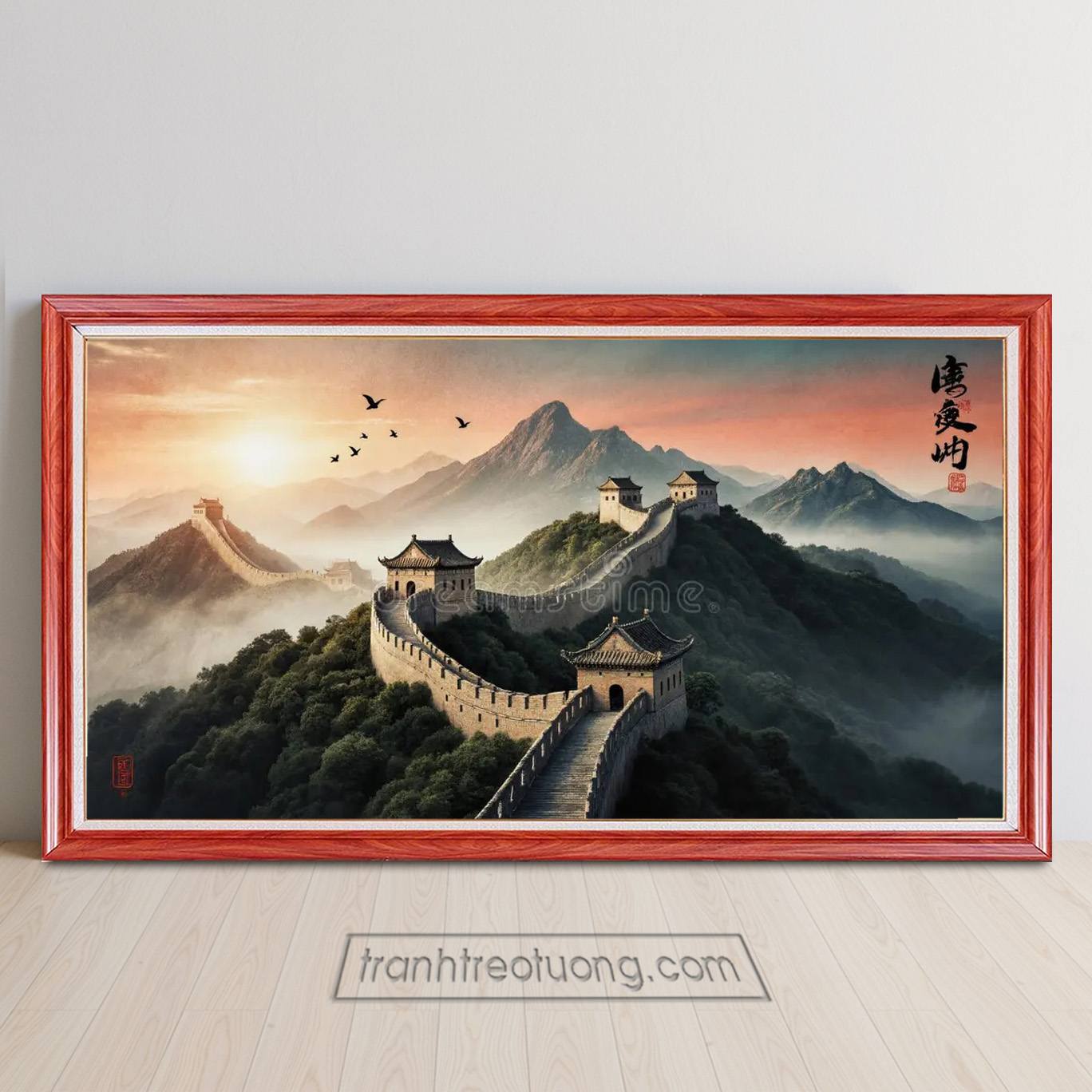 Mẫu tranh treo tường phong cảnh núi non và Vạn lý trường thành đẹp