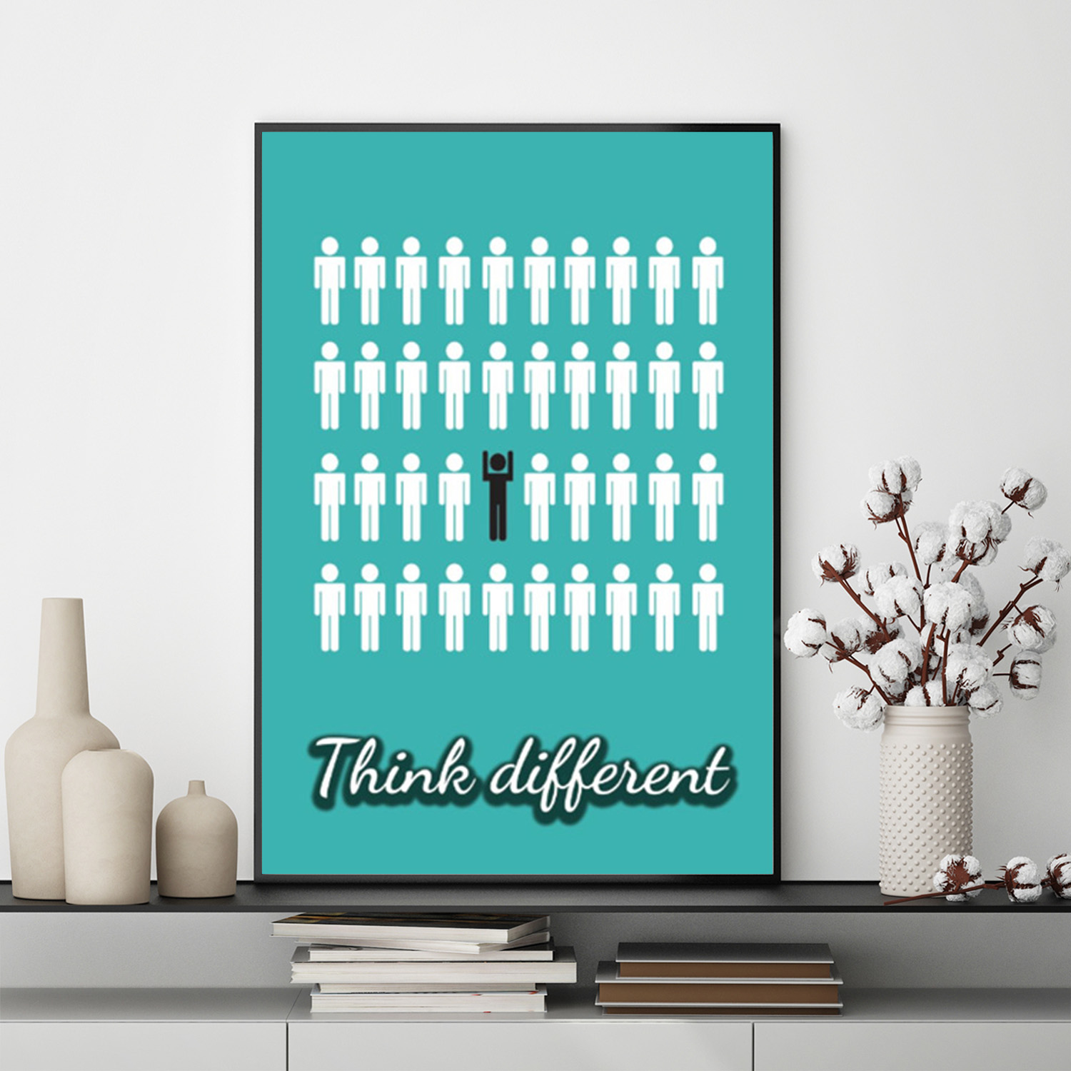 Mẫu tranh slogan tiếng Anh: Think Different