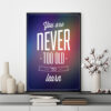 Mẫu tranh slogan tiếng Anh: You are never too old to learn