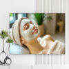Mẫu tranh spa đẹp hình ảnh cô gái đẹp bôi kem bùn chăm sóc dưỡng da mặt