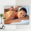 Mẫu tranh spa đẹp hình ảnh cô gái đẹp nằm thư giãn được chườm đá nóng trên lưng