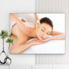 Mẫu tranh spa đẹp hình ảnh massage thư giãn vùng vai cổ cho cô gái