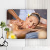 Mẫu tranh spa đẹp hình ảnh nhân viên đang massage thư giãn cho nữ khách hàng lớn tuổi