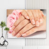 Mẫu tranh Spa & Nail đẹp hình ảnh đôi bàn tay đẹp và hoa hồng
