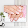 Mẫu tranh Spa & Nail đẹp hình ảnh những ngón tay làm móng đẹp và cánh hoa màu hồng