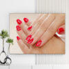 Mẫu tranh Spa & Nail đẹp hình ảnh đôi bàn tay đẹp sơn móng màu đỏ tươi