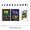 Bộ tranh slogan tiếng Anh: Live your life to the limit. Don’t stop when you’re tired, stop when you are done. Eat sleep work train repeat